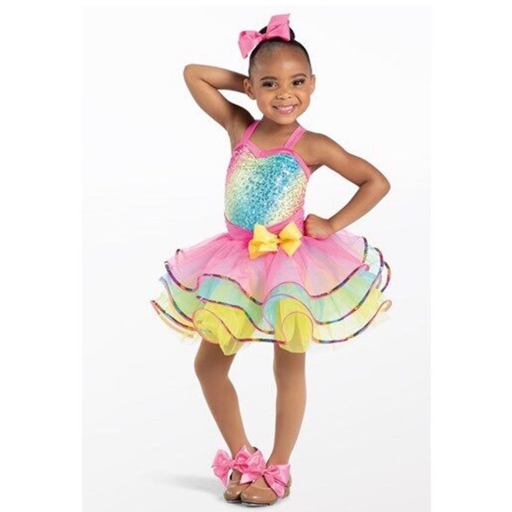 Weissman Sequin Dance Costume In Rainbow Color Size: Xs